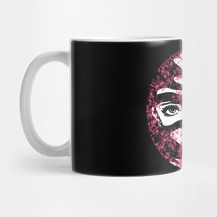 Punk Fashion Style Oval Retro Red Glowing Girl Mug